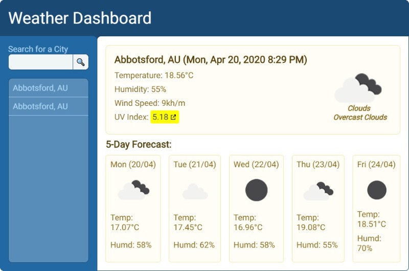 Weather Dashboard